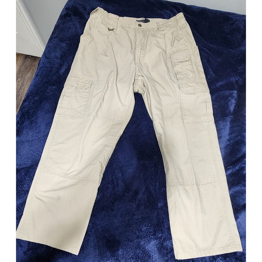 5.11 Tactical Taclite Pro‎ Pants Mens Canvas Cargo Khaki Size 34x22 EUC